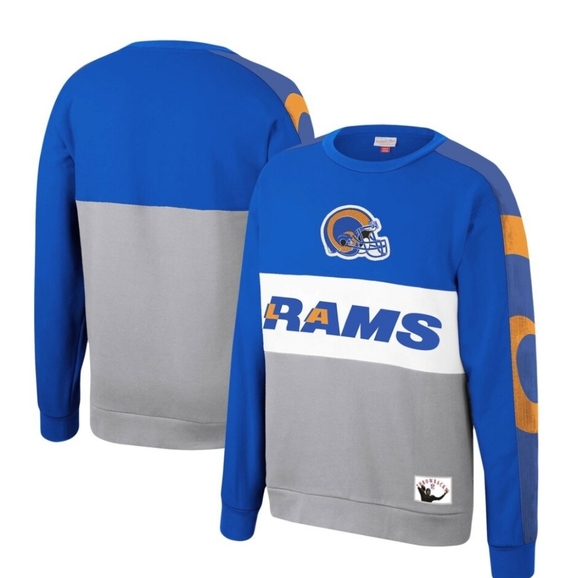 🏈New Men's Mitchell & Ness LA Rams Sweatshirt Med - Picture 1 of 2